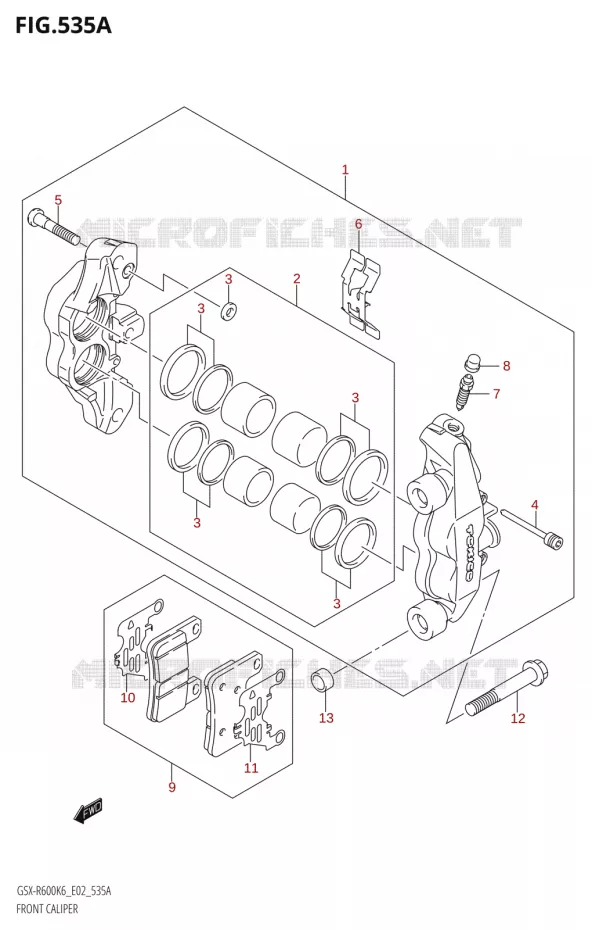 ETRIER DE FREIN AVANT Suzuki MOTO 600 GSX-R 2006  GSX-R600 K6 (E02,E19)