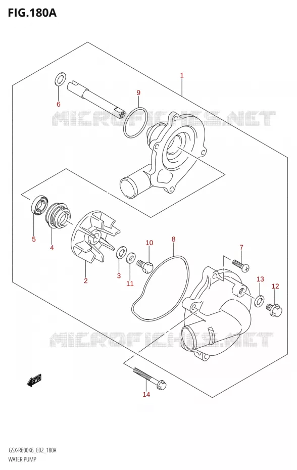POMPE A EAU Suzuki MOTO 600 GSX-R 2006  GSX-R600 K6 (E02,E19)
