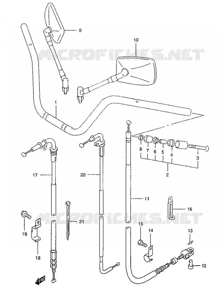 GUIDON Suzuki MOTO 125 MARAUDER 1998  GZ125UW(W/X/Y)