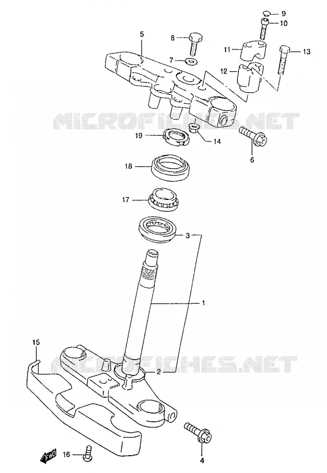 COLONNE DE DIRECTION Suzuki MOTO 125 MARAUDER 2000  GZ125Y(W/X/Y)