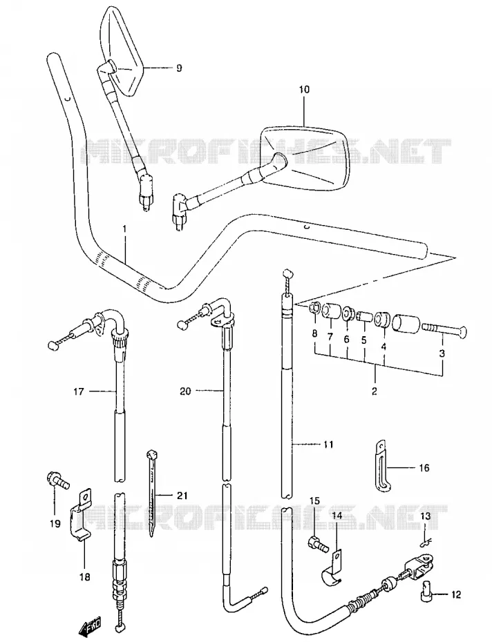 GUIDON Suzuki MOTO 125 MARAUDER 2000  GZ125CY(W/X/Y)