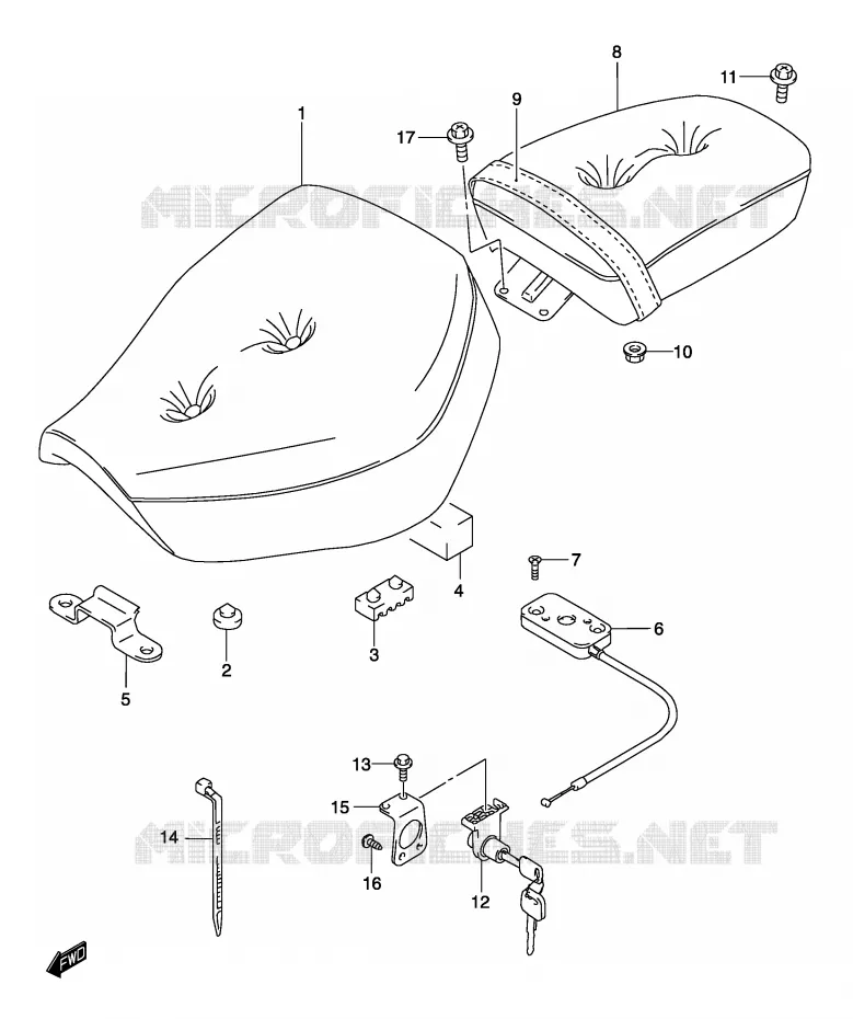 SELLE Suzuki MOTO 125 MARAUDER 2002  GZ125K2(P4)