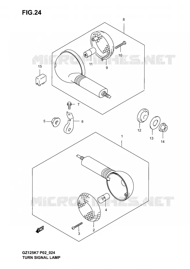 CLIGNOTANTS Suzuki MOTO 125 MARAUDER 2003  GZ125K3(P02)