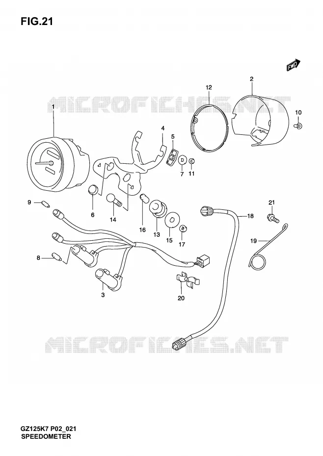 COMPTEUR (MODEL K3 /​ K4 /​ K5 /​ K6) Suzuki MOTO 125 MARAUDER 2004  GZ125K4(P02,P19)