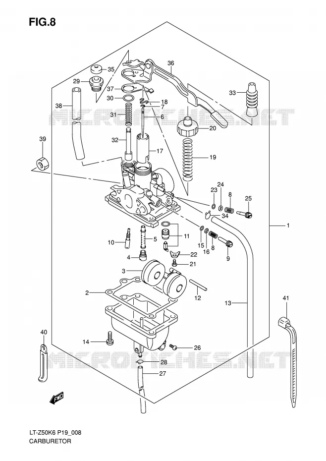 CARBURATEUR Suzuki QUAD 50 QUADSPORT 2006  LT-Z50K6(P19)