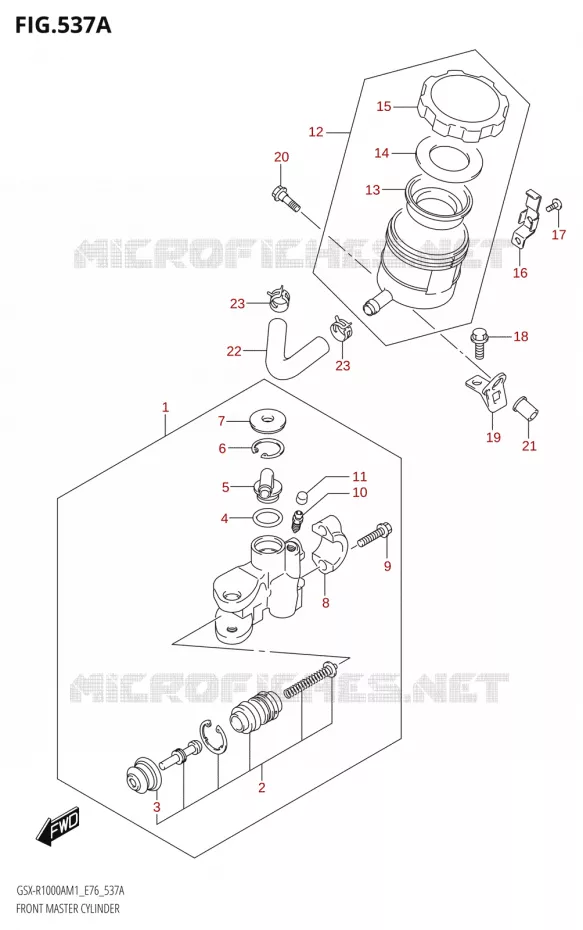MAITRE CYLINDRE AVANT Suzuki MOTO 1000 GSX-R 2021  GSX-R1000RA M1 /​ GSX-R1000RZA M1 ( E76 ECE2 E17,22,39 )