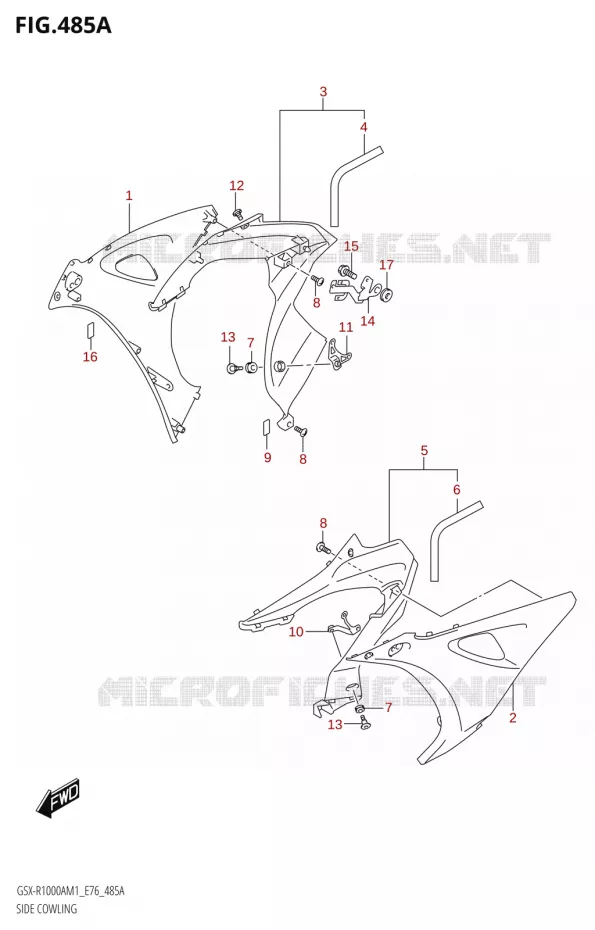 FLANCS DE CARENAGES000A) Suzuki MOTO 1000 GSX-R 2021  GSX-R1000RA M1 /​ GSX-R1000RZA M1 ( E76 ECE2 E17,22,39 )