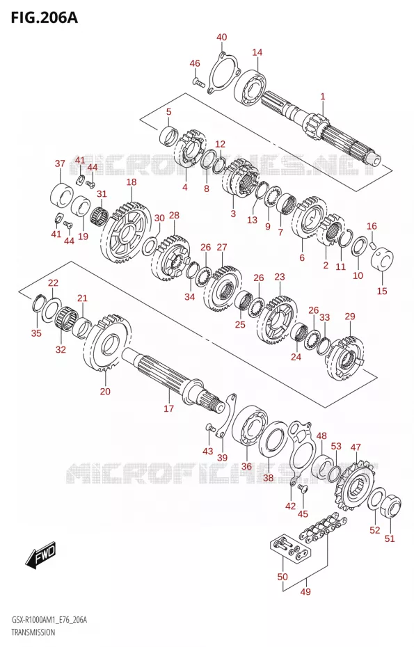 TRANSMISSION Suzuki MOTO 1000 GSX-R 2021  GSX-R1000RA M1 /​ GSX-R1000RZA M1 ( E76 ECE2 E17,22,39 )