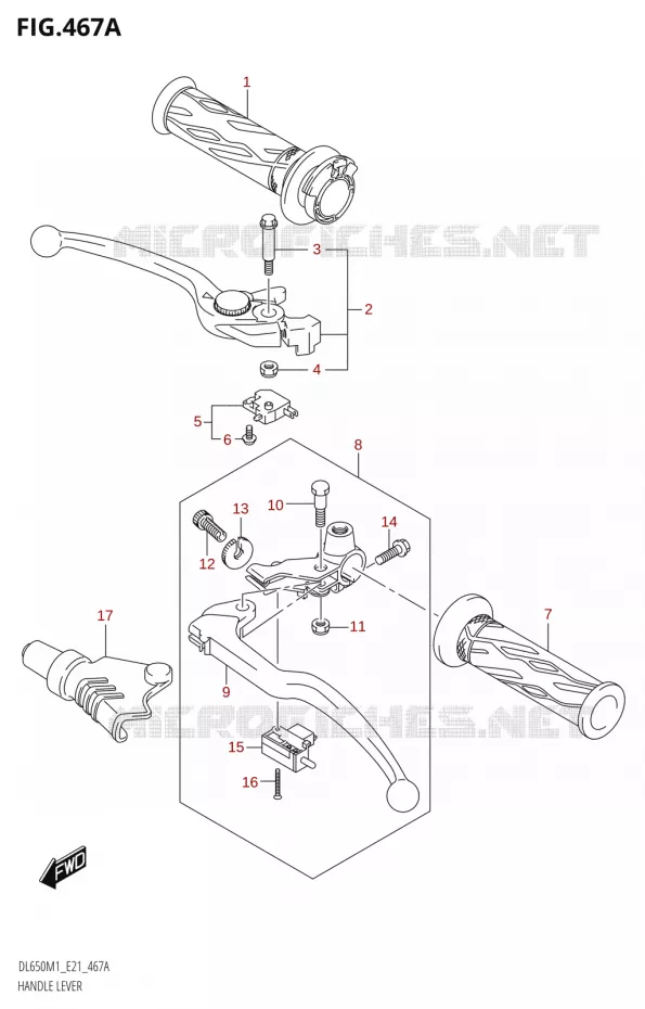 HANDLE LEVER (DL650A,DL650AUE) Suzuki MOTO 650 V-STROM 2021  DL650A M1