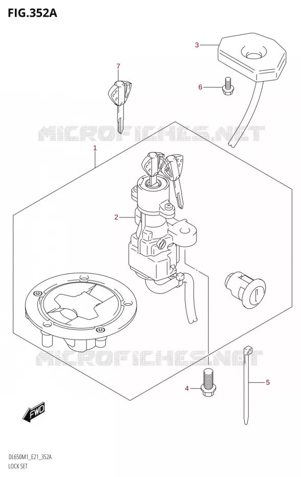 JEU DE SERRURES Suzuki MOTO 650 V-STROM 2021  DL650A M1