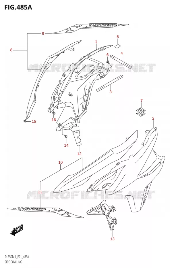 SIDE COWLING (DL650A,DL650AUE) Suzuki MOTO 650 V-STROM 2021  DL650A M1