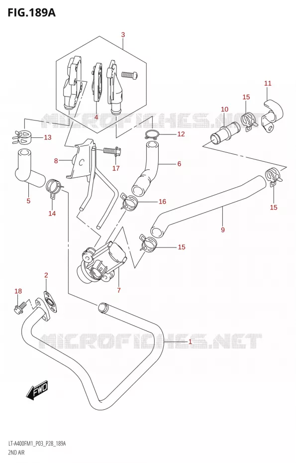 SYSTEME RECYCLAGE GAZ ECHAPPEMENT Suzuki QUAD 400 KINGQUAD 2021  LT-A400F M1 (P03)