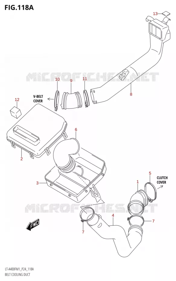 CONDUIT D'ADMISSION CARTER COURROIE Suzuki QUAD 400 KINGQUAD 2021  LT-A400F M1 (P24)