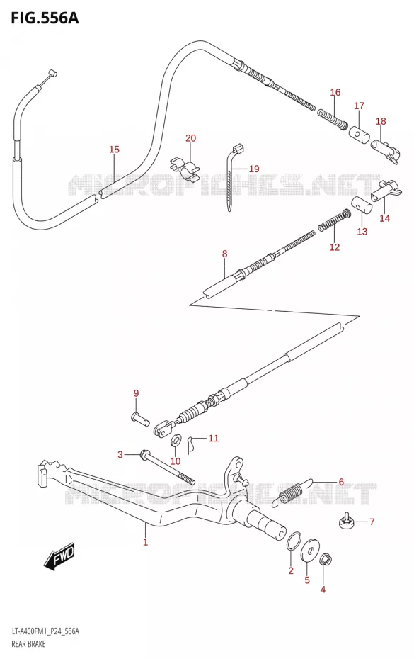 FREIN ARRIERE Suzuki QUAD 400 KINGQUAD 2021  LT-A400F M1 (P24)