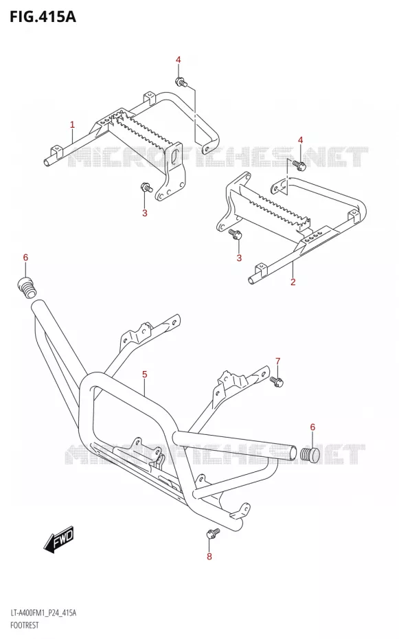 REPOSE PIEDS Suzuki QUAD 400 KINGQUAD 2021  LT-A400F M1 (P24)