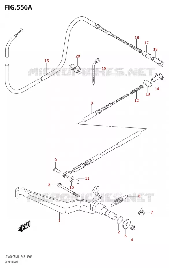 FREIN ARRIERE Suzuki QUAD 400 KINGQUAD 2021  LT-A400F M1 (P43)