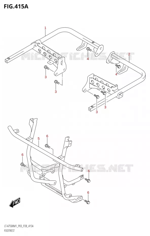 REPOSE PIEDS Suzuki QUAD 750 KINGQUAD 2021  LT-A750X M1 (P03)