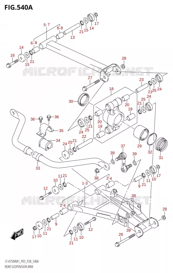 BRAS OSCILLANT Suzuki QUAD 750 KINGQUAD 2021  LT-A750X M1 (P28)