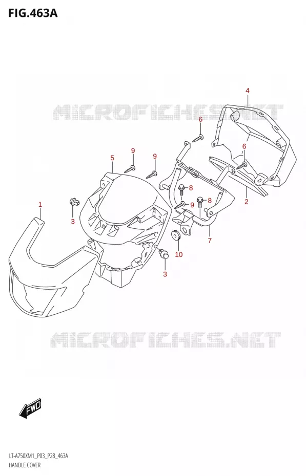 CARENAGE DE GUIDON Suzuki QUAD 750 KINGQUAD 2021  LT-A750X M1 (P28)
