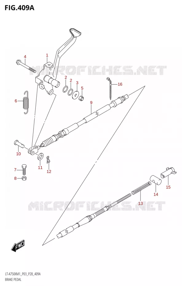PEDALE DE FREIN Suzuki QUAD 750 KINGQUAD 2021  LT-A750X M1 (P28)