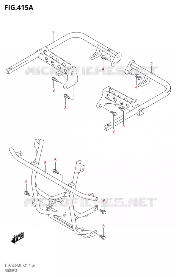 REPOSE PIEDS Suzuki QUAD 750 KINGQUAD 2021  LT-A750XP / XPZ M1 (P24)