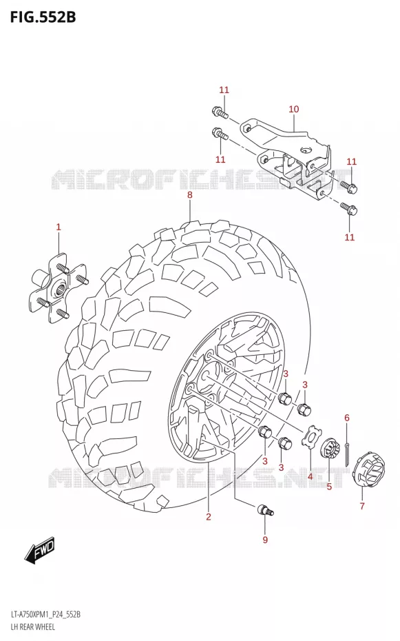 ROUE ARRIERE GAUCHE50XPZ) Suzuki QUAD 750 KINGQUAD 2021  LT-A750XP / XPZ M1 (P24)