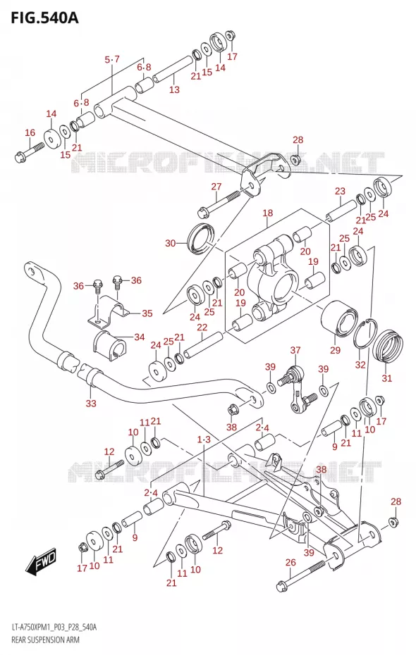 BRAS OSCILLANT Suzuki QUAD 750 KINGQUAD 2021  LT-A750XP / XPZ M1 (P28)