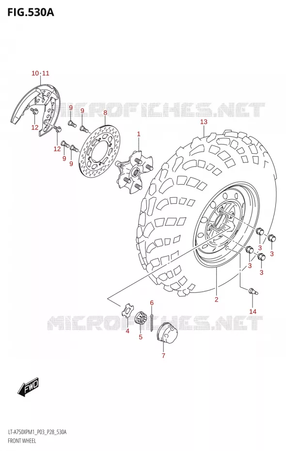 ROUE AVANT (LT-A750XP) Suzuki QUAD 750 KINGQUAD 2021  LT-A750XP / XPZ M1 (P28)