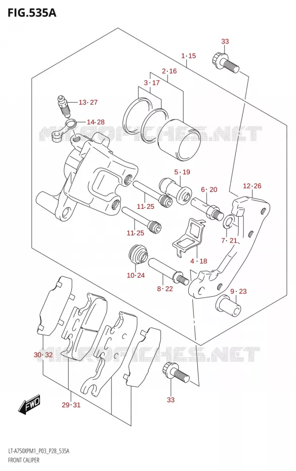 ETRIER DE FREIN AVANT Suzuki QUAD 750 KINGQUAD 2021  LT-A750XP / XPZ M1 (P33)