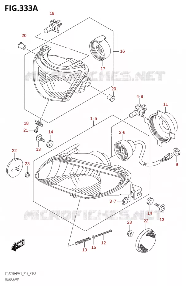 PHARE Suzuki QUAD 750 KINGQUAD 2021  LT-A750XP / XPZ M1 (P17)