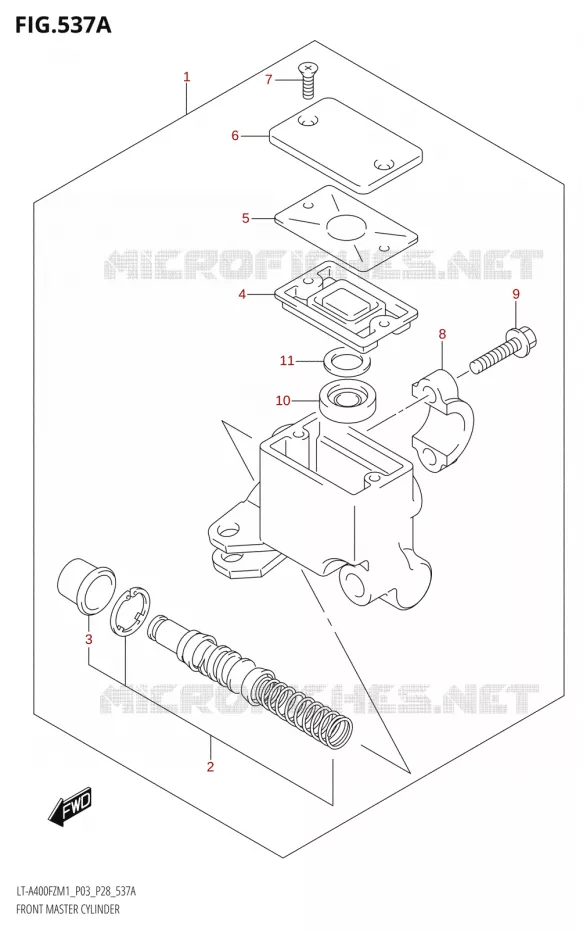 MAITRE CYLINDRE AVANT Suzuki QUAD 400 KINGQUAD 2021  LT-A400FZ M1 (P03)