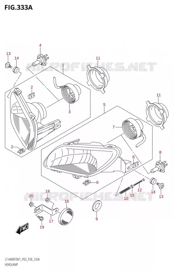 PHARE Suzuki QUAD 400 KINGQUAD 2021  LT-A400FZ M1 (P03)