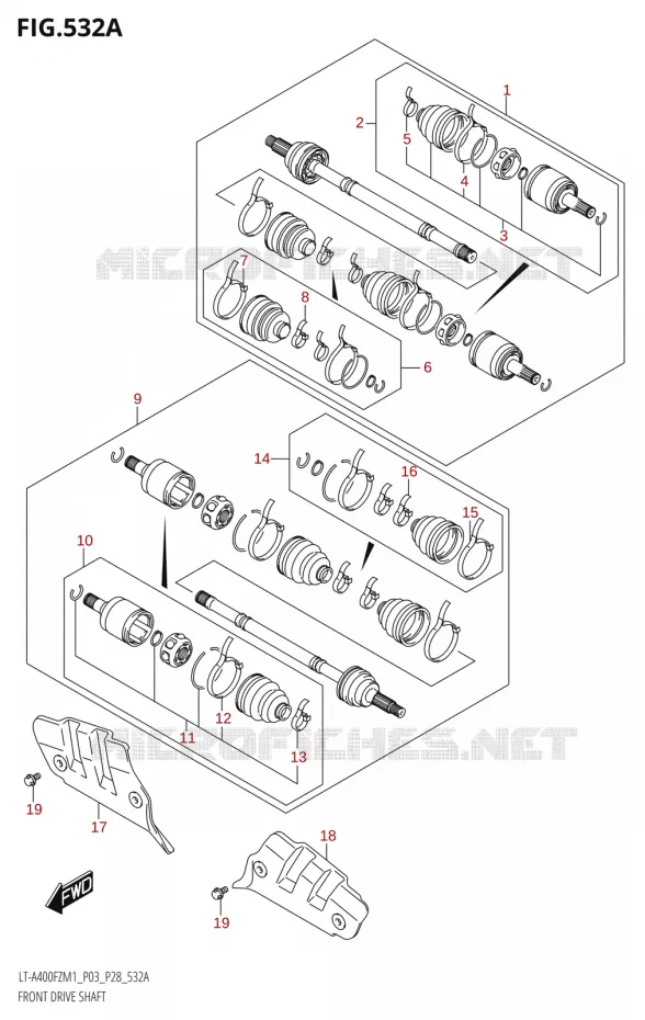 CARDAN AVANT Suzuki QUAD 400 KINGQUAD 2021  LT-A400FZ M1 (P28)