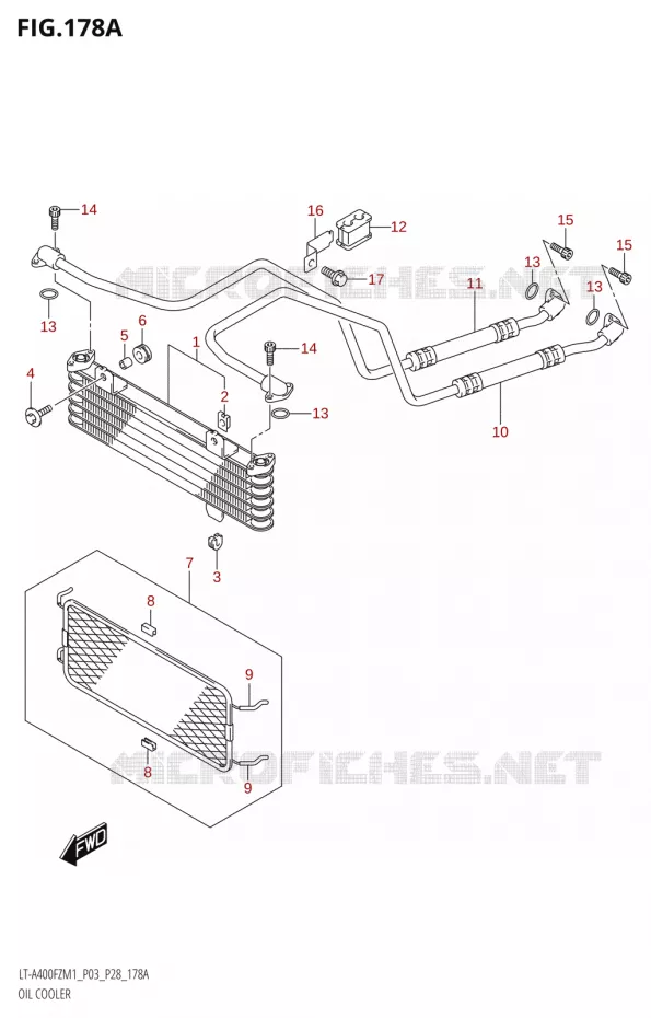 RADIATEUR D'HUILE Suzuki QUAD 400 KINGQUAD 2021  LT-A400FZ M1 (P28)