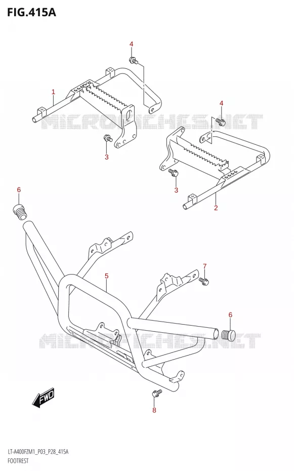 REPOSE PIEDS Suzuki QUAD 400 KINGQUAD 2021  LT-A400FZ M1 (P28)