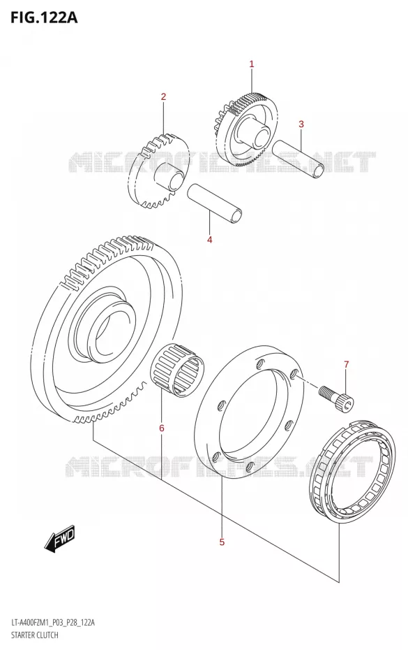 ROUE LIBRE DE DEMARREUR Suzuki QUAD 400 KINGQUAD 2021  LT-A400FZ M1 (P28)