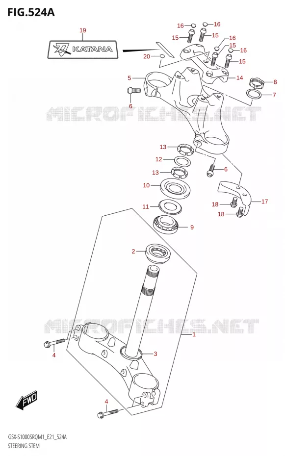 COLONNE DE DIRECTION Suzuki MOTO 1000 KATANA 2021  GSX-S1000SRQ M1 (E21)