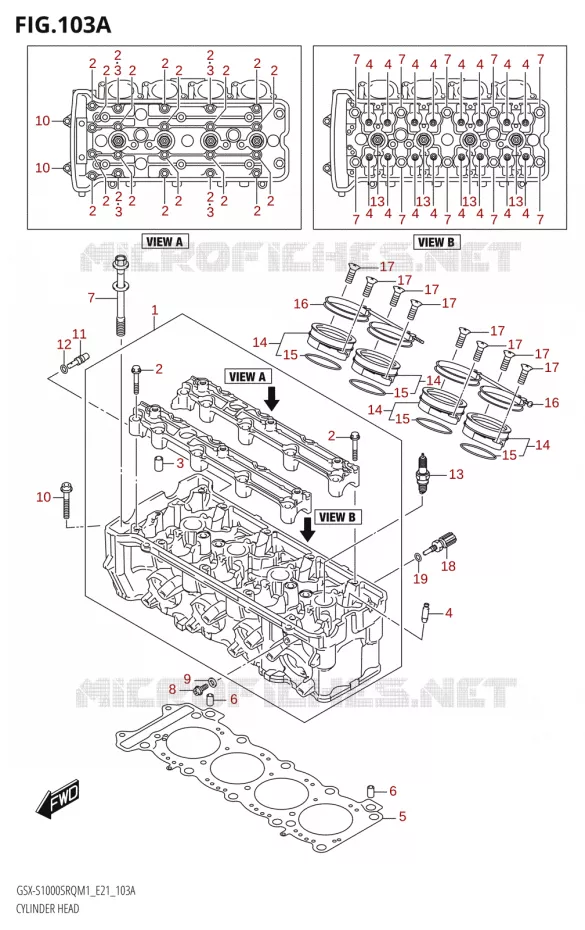 CULASSE Suzuki MOTO 1000 KATANA 2021  GSX-S1000SRQ M1 (E24)