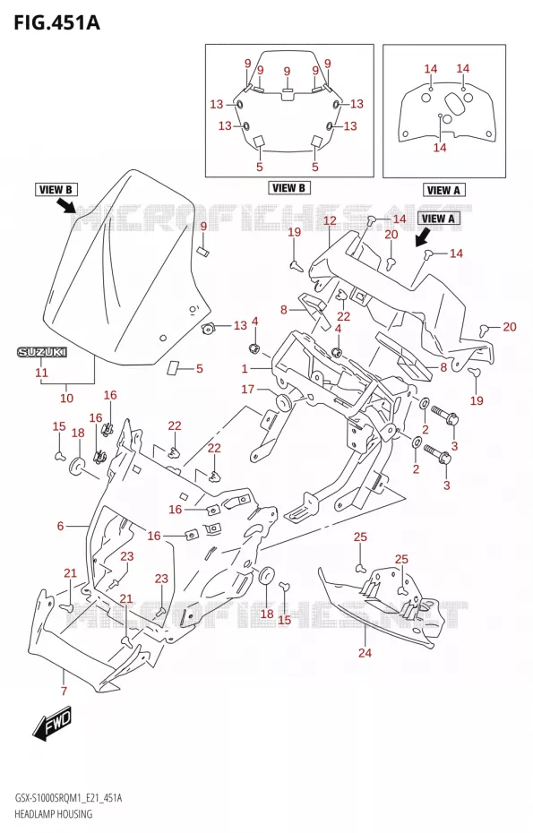 ENTOURAGE DE PHARE Suzuki MOTO 1000 KATANA 2021  GSX-S1000SRQ M1 (E24)