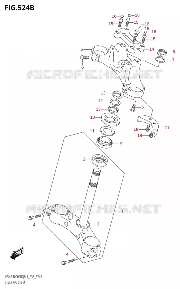 COLONNE DE DIRECTION Suzuki MOTO 1000 KATANA 2021  GSX-S1000SRQ M1 (E38)