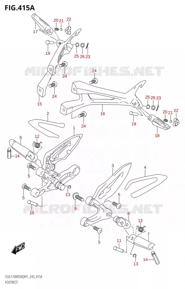 REPOSE PIEDS Suzuki MOTO 1000 KATANA 2021  GSX-S1000SRQ M1 (E43)