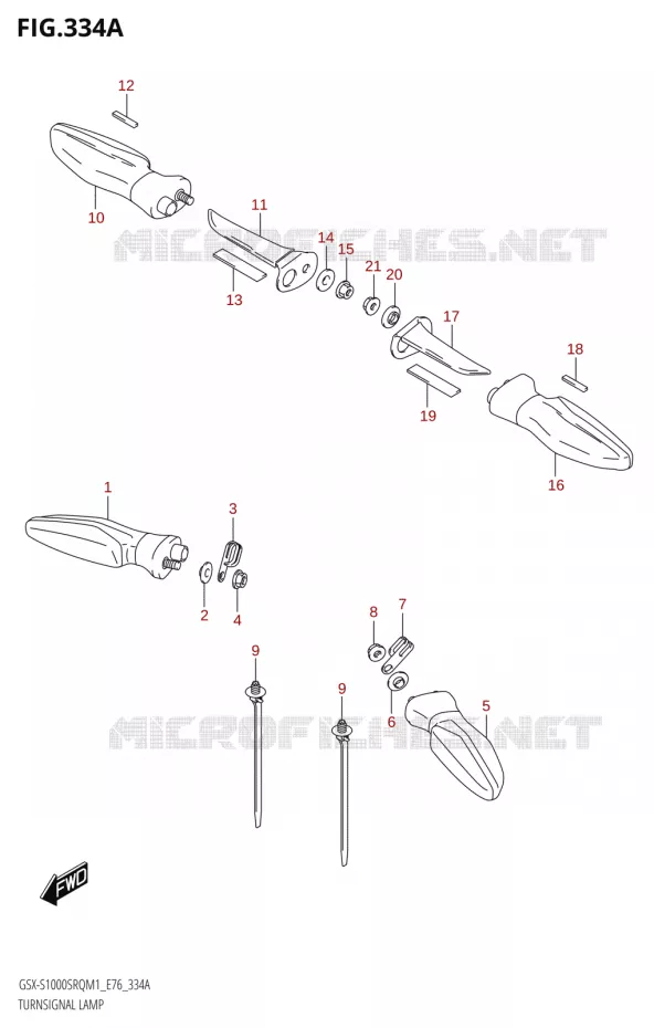 CLIGNOTANTS Suzuki MOTO 1000 KATANA 2021  GSX-S1000SRQ M1 (E76 ECE2 E17,22,39)