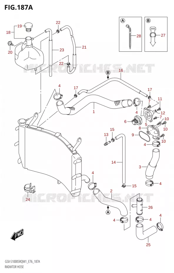 DURITES DE RADIATEUR - VASE D'EXPANSION Suzuki MOTO 1000 KATANA 2021  GSX-S1000SRQ M1 (E76 ECE2 E17,22,39)