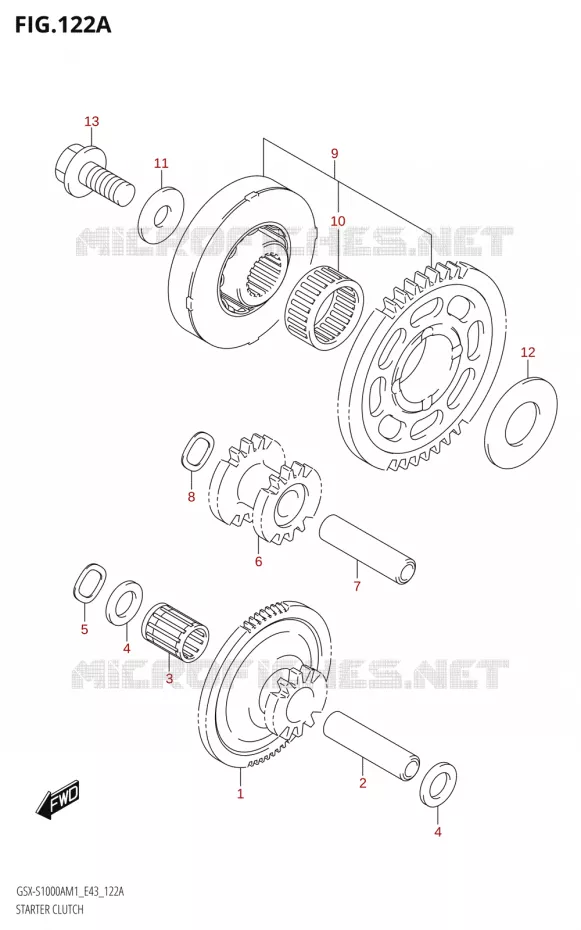 ROUE LIBRE DE DEMARREUR Suzuki MOTO 1000 GSX-S 2021  GSX-S1000A M1 /​ GSX-S1000AZ M1 (E43)