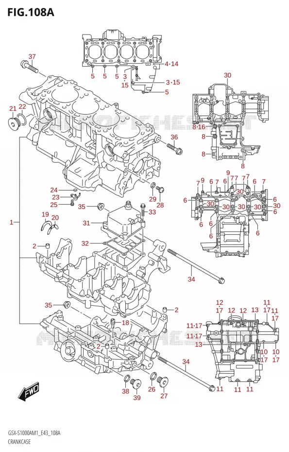 CARTERS MOTEUR Suzuki MOTO 1000 GSX-S 2021  GSX-S1000A M1 /​ GSX-S1000AZ M1 (E43)