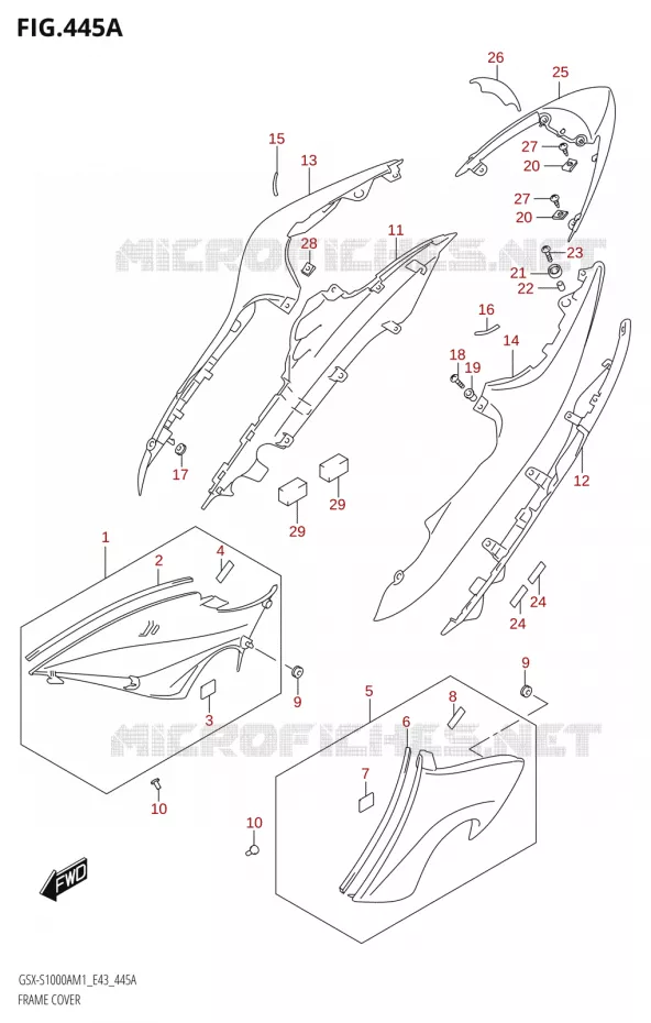 CARENAGES Suzuki MOTO 1000 GSX-S 2021  GSX-S1000A M1 /​ GSX-S1000AZ M1 (E43)