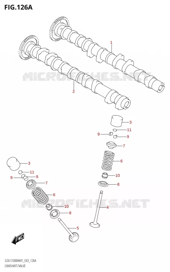 ARBRE A CAMES - SOUPAPES Suzuki MOTO 1000 GSX-S 2021  GSX-S1000A M1 /​ GSX-S1000AZ M1 (E43)