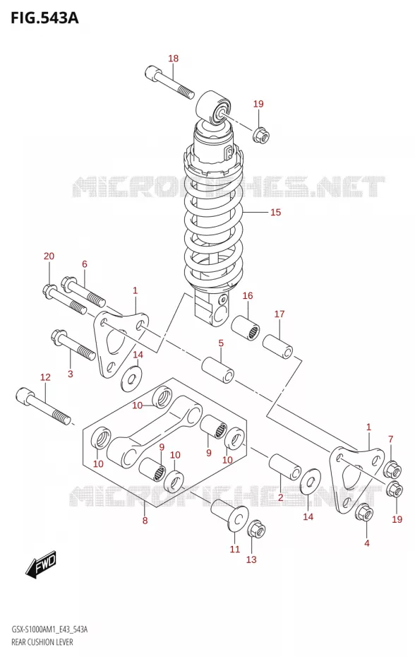 BIELLETTE DE SUSPENSION ARRIERE Suzuki MOTO 1000 GSX-S 2021  GSX-S1000A M1 /​ GSX-S1000AZ M1 (E43)