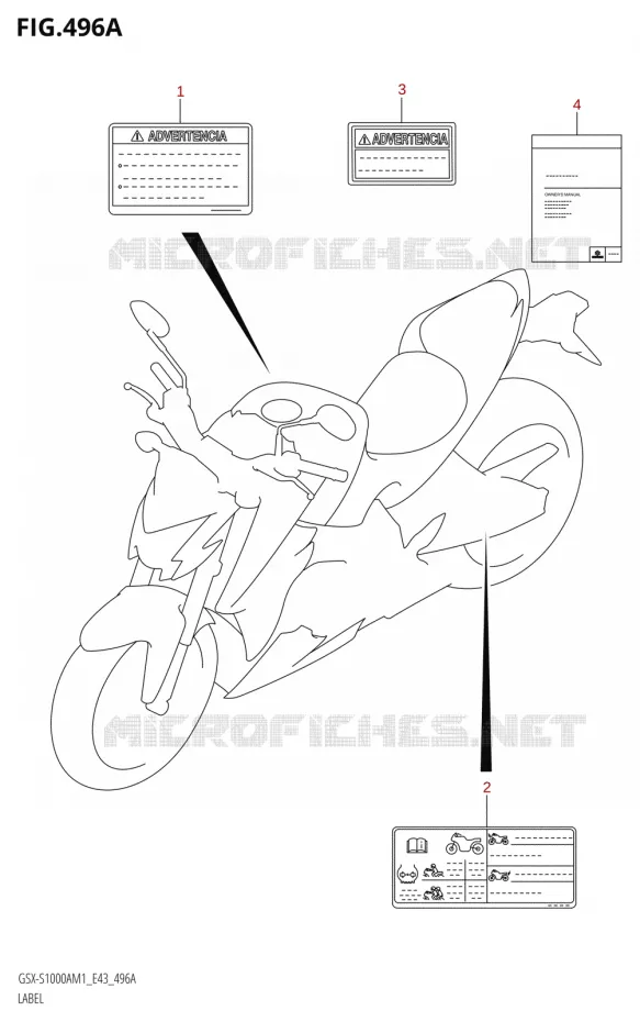 ETIQUETTE Suzuki MOTO 1000 GSX-S 2021  GSX-S1000A M1 /​ GSX-S1000AZ M1 (E43)