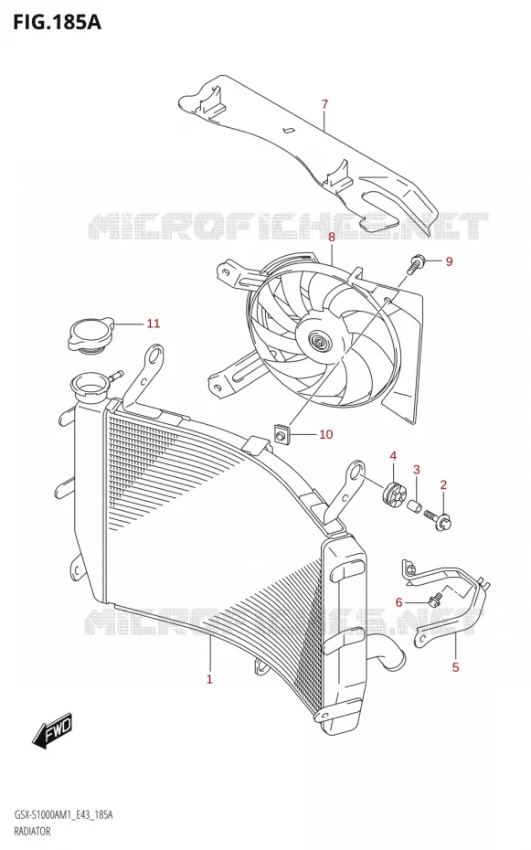 RADIATEUR Suzuki MOTO 1000 GSX-S 2021  GSX-S1000A M1 /​ GSX-S1000AZ M1 (E43)